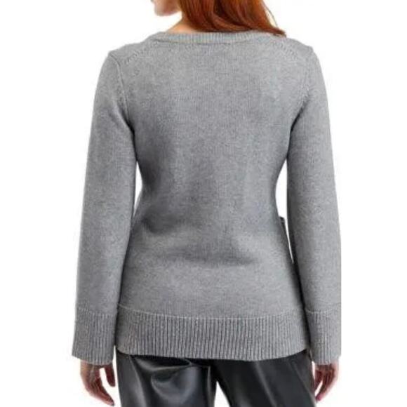 Anthropologie English Factory Woman Gray Women's Round Neck Cardigan, Si… - Picture 2 of 12